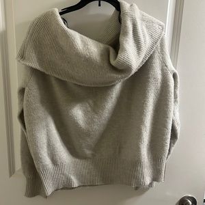 Off the shoulder light grey sweater, worn only twice
